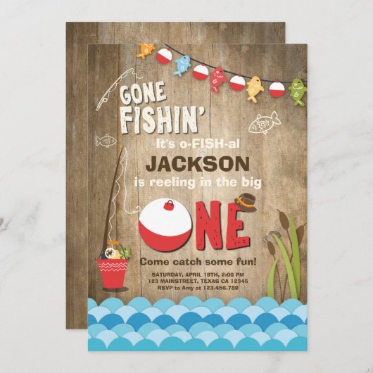 Gevist Verjaardag Uitnodiging Hout De grote (Voorkant / Achterkant)