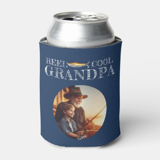 Gevist verjaardagscadeau voor opa blikjeskoeler (Blikje Voorkant)