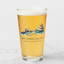 Gevist verjaardagsfeestje gepersonaliseerd grappig glas
