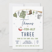 Gevist Verjaardagsfeestje Jongen O-Fish-Ally Verja Kaart (Voorkant)