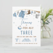 Gevist Verjaardagsfeestje Jongen O-Fish-Ally Verja Kaart (Staand voorkant)