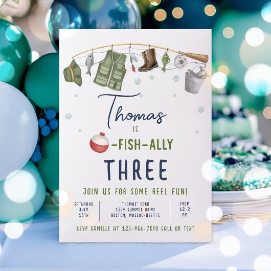 Gevist Verjaardagsfeestje Jongen O-Fish-Ally Verja Kaart