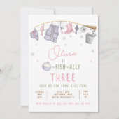 Gevist Verjaardagsfeestje Meisje O-Fish-Ally Party Kaart (Voorkant)