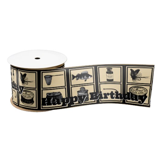 Gevist Verjaardagslint, BDay, Lint, Visser Satijnen Lint (Spoel)