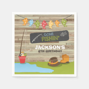 Gevist Verjaardagspapier Servet Jongen Hout Waspel