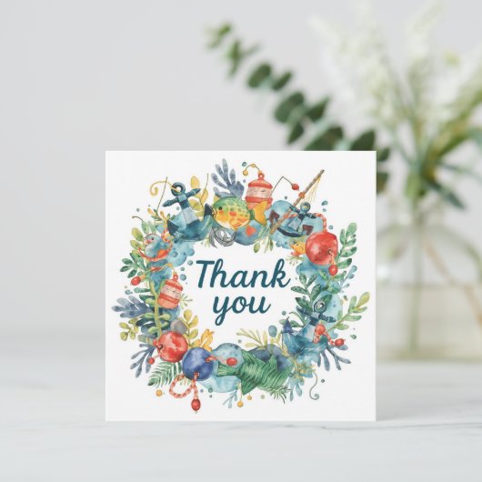 Gevist verjaardagsthema verslaafd aan plezier bedankkaart (Staand voorkant)