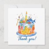 Gevist verjaardagsthema verslaafd aan plezier bedankkaart (Voorkant)