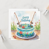 Gevist verjaardagsthema verslaafd aan plezier kaart (Voorkant / Achterkant in situ)