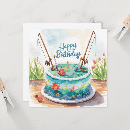 Gevist verjaardagsthema verslaafd aan plezier kaart (Voorkant / Achterkant in situ)