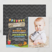 Gevist Verjaardagsuitnodiging Gevist feestje Jonge Kaart (Voorkant / Achterkant)