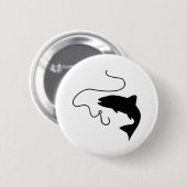 Gevist, vis en haak ronde button 5,7 cm (Voorkant /achterkant)