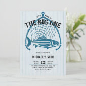 Gevist Vis Net Blauw Casual Leuk Mannen 50ste Verj Kaart (Staand voorkant)