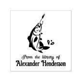 Gevist: Vis op een Hook Library Boeknaam Zelfinktende Stempel (Design)