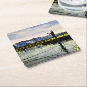 Gevist visherman kartonnen onderzetters (Schuin)