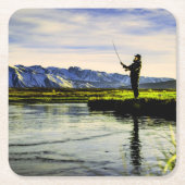 Gevist visherman kartonnen onderzetters (Voorkant)