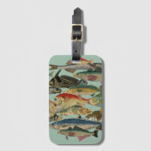 Gevist visser diep Zee Vist exotisch tropisch Bagagelabel (Voorkant (verticaal))