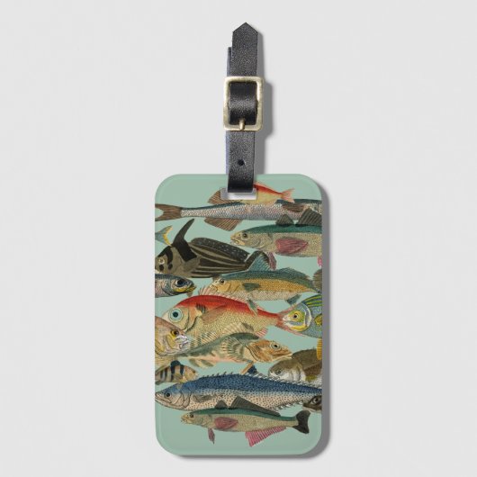 Gevist visser diep Zee Vist exotisch tropisch Bagagelabel (Voorkant (verticaal))
