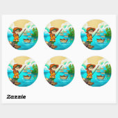 Gevist voor eenvoud: een kinderontsnapping ronde sticker (Vel)