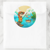 Gevist voor eenvoud: een kinderontsnapping ronde sticker (Tas)