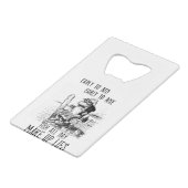 Gevist voor het begin van de bed creditkaart flessenopener (Voorkant Gekanteld)