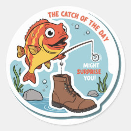 Gevist voor plezier - Schattigee en grappige outdo Ronde Sticker