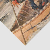 "Gevist voor Trout" Westerne kunst van Frank Felle Tissuepapier (Detail)