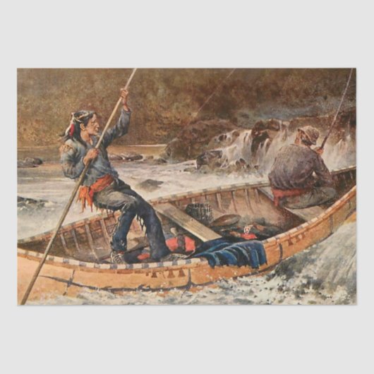 "Gevist voor Trout" Westerne kunst van Frank Felle Tissuepapier (Voorkant)