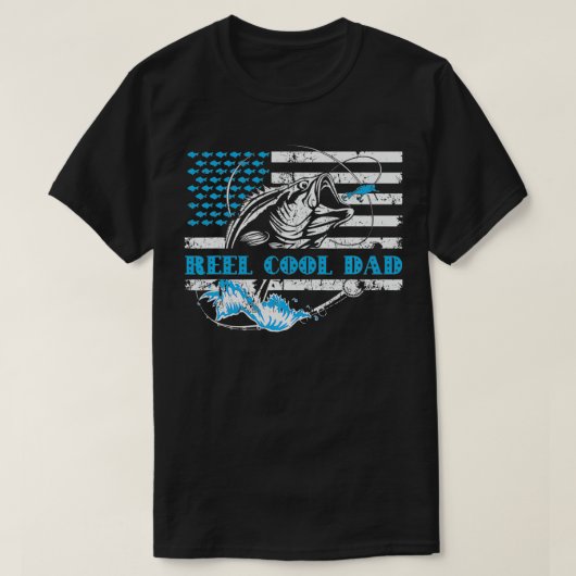Gevist voor vaders dag, Reel Cool Dad Ameri T-shirt (Design voorkant)