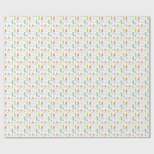 Gevist waterverf boeien en lokken cadeaupapier