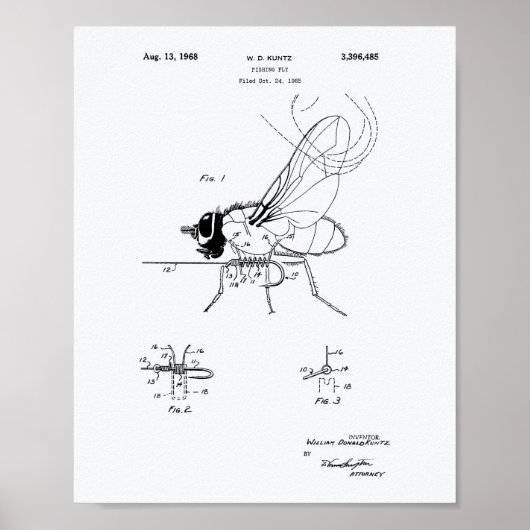 Gevist Witboek Patent Art uit 1968 Poster (Voorkant)