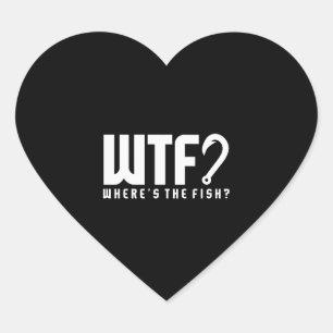Gevist - WTF waar is de vis Hart Sticker