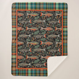 Gevist Zoetwater Brook Trout Lake Life Plaid Sherpa Deken