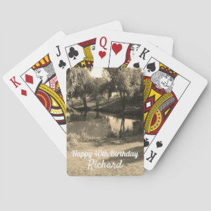 Gevist zwembad gepersonaliseerde 40e verjaardag pokerkaarten