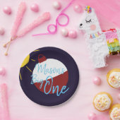 Geviste 1-jarige grote vis papieren bordje (Feest)