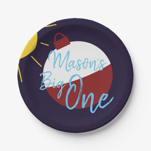 Geviste 1-jarige grote vis papieren bordje (Voorkant)