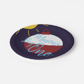 Geviste 1-jarige grote vis papieren bordje (Gekanteld)