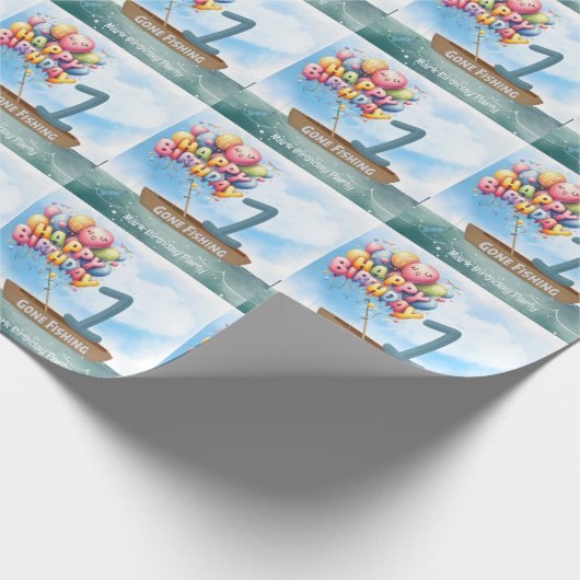 Geviste 1e verjaardag cadeaupapier (Hoek)