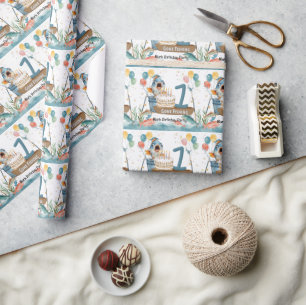 Geviste 1e verjaardag cadeaupapier