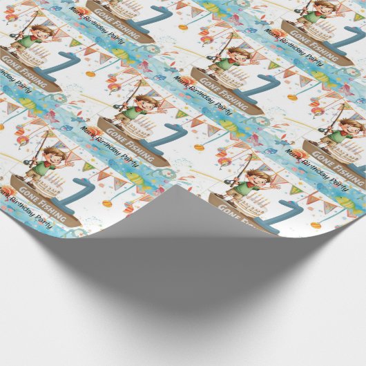 Geviste 1e verjaardag cadeaupapier (Hoek)
