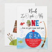 Geviste 1e Verjaardag O-vis-bonduitnodiging Kaart (Voorkant / Achterkant)