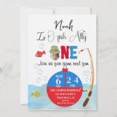 Geviste 1e Verjaardag O-vis-bonduitnodiging Kaart (Voorkant)