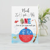 Geviste 1e Verjaardag O-vis-bonduitnodiging Kaart (Staand voorkant)