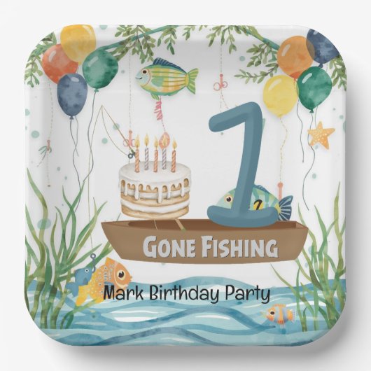 Geviste 1e verjaardag papieren bordje (Voorkant)