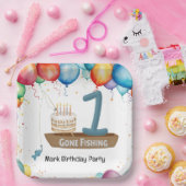 Geviste 1e verjaardag papieren bordje (Feest)