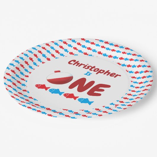 Geviste 1e verjaardag papieren bordje (Gekanteld)