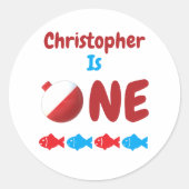 Geviste 1e verjaardag ronde sticker (Voorkant)