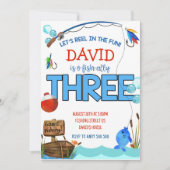 Geviste 3e Verjaardag Jongensfeest O-vis-bondgenoo Kaart (Voorkant)