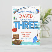 Geviste 3e Verjaardag Jongensfeest O-vis-bondgenoo Kaart (Staand voorkant)