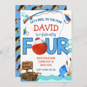 Geviste 4e Verjaardag Jongensfeest O-vis-bondgenoo Kaart (Voorkant / Achterkant)