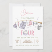 Geviste 4e verjaardag O-Fish-Ally Vier Verjaardag Kaart (Voorkant)